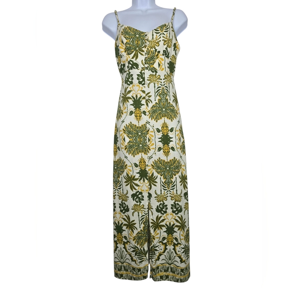 Monteau Los Angeles Green Floral Maxi Dress